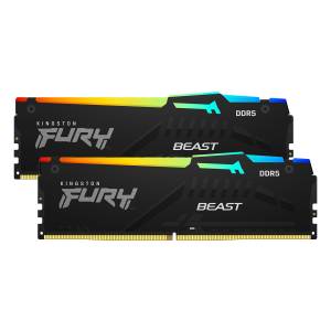 Kingston FURY Beast RGB Schwarz 64GB Kit (2x32GB) DDR5-6000 EXPO CL36 DIMM Arbeitsspeicher 