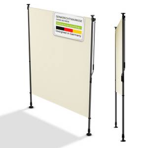 Juskys Senkrechtmarkise Barbados 150x310 cm - Sonnenschutz höhenverstellbar, ohne Bohren - Beige 