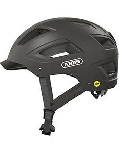  ABUS Stadthelm Hyban 2.0 MIPS - Fahrradhelm mit Rücklicht, ABS-Hartschale, Aufprallschutz - für Damen und Herren - Titan Matt, Größe XL 