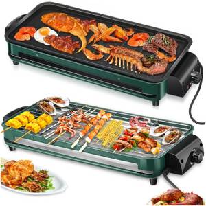 kehot Tischgrill Tischgrill Tischgrill Elektrisch, Barbecue Elektrogrill, 1500,00 W, 43,7x20,8cm Grillfläche, Auffangschale, regelbares Thermosta 