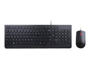 Lenovo 4X30L79922 Kabelgebunden Tastatur, Maus-Set Spritzwassergeschützt US-Englisch, QWERTY, Windows® Schwarz 