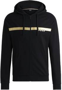 Hugo Boss Hoodie aus Baumwoll-Terry Reißverschluss und Folienprint-Logo Style Authentic Jacket H 50527451 schwarz Blouson