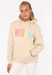 Zwillingsherz Sweatshirt, mit aufgesticktem „Moin“-Schriftzug in Neonfarben 