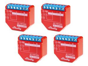 Shelly WLAN-Schaltaktor Plus 1PM, 16 A, Bluetooth, 4 Stück 