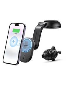  UGREEN Magnetisches Kabelloses Autoladegerät 2 in 1 Magnetisches Wireless KFZ Ladegerät Handyhalterung Auto mit Ladefunktion kompatibel mit iPhone 14/14 Pro/14 Pro Max/14 Plus/13/12 Serie 