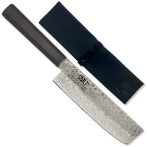 REDSALT ® Damastmesser »Professional Series NAKIRI 18cm Damaststahl Chefmesser handgefertigt in Japan, Profi Kochmesser mit Messerscheide & Ledertasche, Damast Hammerschlag Klinge, Küchenmesser«, Made in Japan, Damastmesser 