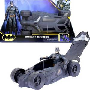 Spin Master Batman Batmobile mit Verdeck zum Öffnen, enthält exklusive 30cm Batman-Actionfigur 