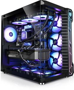 Kiebel Panorama XL IX Gaming-PC (AMD Ryzen 9 AMD Ryzen 9 9900X, RTX 5080, 32 GB RAM, 2000 GB SSD, Wasserkühlung, WLAN, RGB-Beleuchtung) 