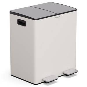 Klarstein Mülleimer KG28-40L-crem, Mülltonnenbox Fach Treteimer Trash Bin Garbage Müll 