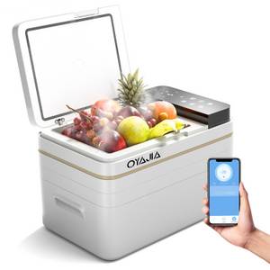 Oyajia Thermobehälter 31L Kompressor Kühlbox mit APP-Steuerung, 12/24 V/110-240 V, (Elektrische Gefrierbox mit Großem Display, -20℃~20℃ Mini Kühlschrank), für Auto, Lkw, Boot, Wohnmobil und Steckdose 