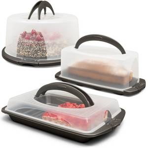 Hausfelder Kuchentransportbox Kuchenboxen Set, (6-tlg., 6-teilig, 3 verschiedene Boxen) 