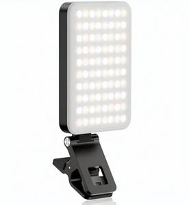 Kityhome Selfie Licht mit 80 LED Lampenperlen,3000-6500K 5 Lichtmodi Handylicht Blitzgerät, (mit Klammer Telefonhalter, CRI 95+ Fotolicht für iPhone, iPad, Laptop) 