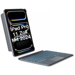 Inateck für iPad Air Pro 2024 M4, iPad Air Pro 10.9/11/12.9/13 Zoll iPad-Tastatur (Bluetooth Tastaturhülle,Hoch-/Querformat Ständer) 