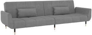 Vidaxl 2-sitzer Schlafsofa Samt 220cm (3375) mit 2 Kissen hellgrau Schlafsofa