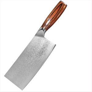 Home safety Damastmesser 18cm Hackmesser VG10 Damaststahl Hackbeil Kochmesser HolzGriff 