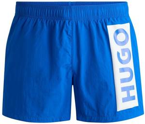 Hugo Schnell trocknende Badeshorts mit partiellem Innenfutter und vertikalem Logo (50522960) blau Badeshorts