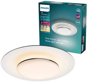 Philips LED Deckenleuchte Garnet Weiß/Schwarz 30W 3100lm weiß Deckenleuchte