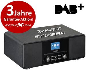 Reflexion HRA19DAB Design DAB+ Radio mit TFT Farbdisplay Digitalradio (DAB) (Digitalradio (DAB), UKW-Radio, 160,00 W, UWK-Radio, AUX, CD-Player, Weckfunktion, Equalizer, Bluetooth) 