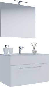 Vcm 3-tlg. Waschplatz Waschtisch Set Waschbecken Badinos Spiegel (914808) Glas