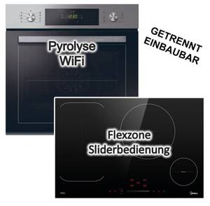 Candy Backofen-Set Smart Steam mit Midea Induktionskochfeld Booster autark 80 cm 