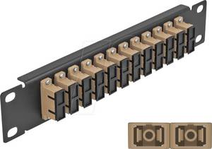 Delock 66773 - LWL Patchpanel, 10'', 12-Port, SC Duplex, 1HE, schwarz 