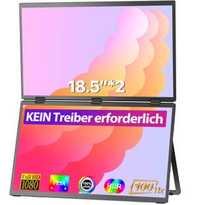 UPERFECT faltbares Doppeldisplay, Doppelter Bildschirm, Faltbarer Dual Screen Portabler Monitor (46,99 cm/18.5 