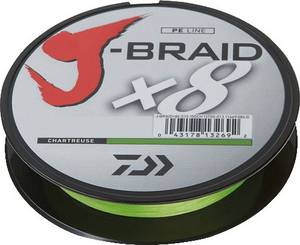 Daiwa J-Braid X8 chartreuse 300m 0,22mm Geflochtene Schnur