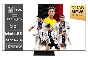  TCL 65QM8B Fernseher MiniLED 65 Zoll, QLED, 144Hz, 4K HDR Premium 1300nits, Google TV, Dolby Atmos, Onkyo, Game Master Pro 2.0 