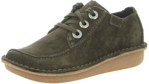 Clarks Originals Clarks Funny Dream Sneaker dunkelgrünes Wildleder Damen-Schnürschuhe