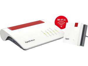  AVM FRITZ!Box 7590 AX + FRITZ!Repeater 1200 Wi-Fi 6 WLAN-Mesh-Router 2400 Mbit/s 