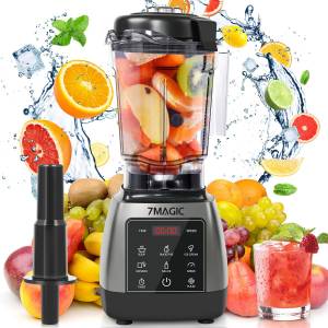 7Magic Standmixer Pulsfunktion, Timer, 5 intelligentes Programm Smoothie Maker, 2000 W, max. 28.000 U/min Hochleitungsmixer mit Touchpanel LED Display 