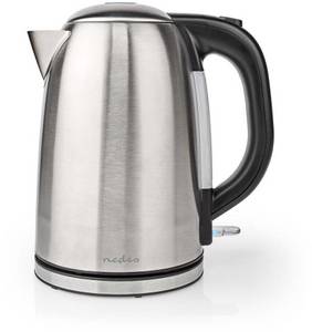 Nedis KAWK350EAL, 1,7 l, 2200 W, Schwarz, Silber, Edelstahl, Filterung Wasserkocher mit Filter
