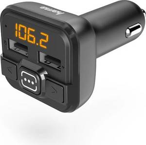 Hama 00014163 FM-Transmitter mit AUX-IN + USB-IN (Schwarz) 
