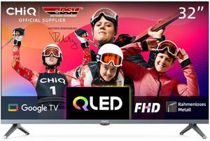 CHiQ L32QM8G QLED-Fernseher (80,00 cm/32 Zoll, Full HD, Smart-TV, Google TV, Google Assistant, Metall-Design,Dolby Audio) 