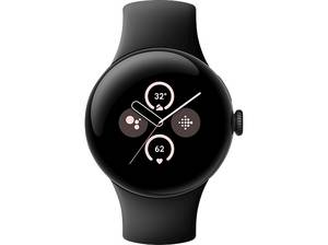  GOOGLE Pixel Watch 2 (LTE) Smartwatch Aluminium Fluorelastomer mit Soft-Touch-Beschichtung , Kleines Armband für Handgelenke 130–175 mm Umfang Großes 165–210 Umfang, Matte Black/Obsidian 
