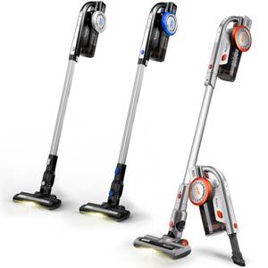 TurboTronic By Z-Line Akku-Hand-und Stielstaubsauger Akku-Staubsauger kabellos 2in1 Handstaubsauger, 120 W, beutellos, beutelloser Akku-Staubsauger, kabellos mit Wandhalterung und LED-Licht 