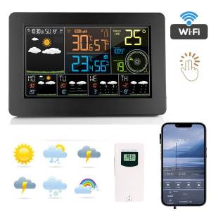 Oyajia Professionelle WIFI-Wetterstation, WLAN-Wetterstation mit Außensensor 