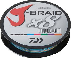 Daiwa J-Braid X8 multi color 300m 0,20mm Geflochtene Schnur