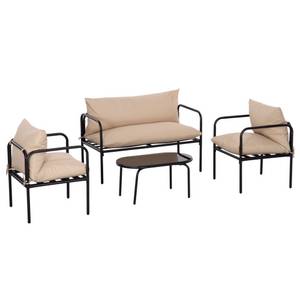 Outsunny Gartenmöbel-Set mit 2 Sessel braun 116L x 58B x 66H cm 