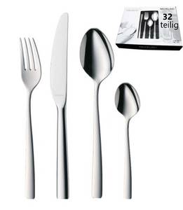 KESSMANN Besteck-Set 32 Teiliges rostfreier Edelstahl Besteck silber Menü Essbesteck (32-tlg), 8 Personen, Edelstahl, Menübesteck Tischbesteck Messer Gabel Löffel Tafelbesteck Set 