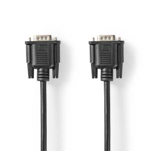 Nedis VGA Stecker | VGA Stecker | Vernickelt | 3.00 m | Rund Maximale Auflösung: 1024x768 | ABS | Schwarz | Aufhänger 