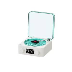 welikera Vintage Bluetooth Vinyl Player mit Wecker & Hochwertigem Sound Lautsprecher 