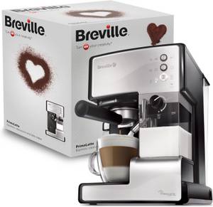 Breville Kaffeevollautomat PrimaLatte Kaffee- und Espressomaschine italienische Pumpe mit 15 Bar, oder Pads geeignet, Integrierter automatischer Milchschäumer 