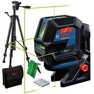 Bosch Professional GCL 2-50G & Tripod Kreuz und Punktlinienlaser inkl. Stativ, inkl. Tasche Reichwei Linienlaser