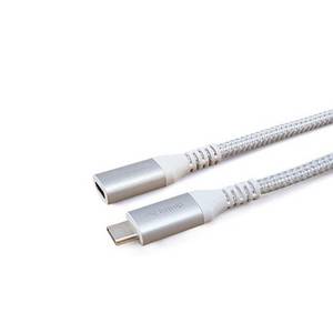 Equip 128375 USB 3.2 Gen 2 C auf C Verlängerung Kabel 0,5m PD100W 4K/60Hz 10Gbps weiß 