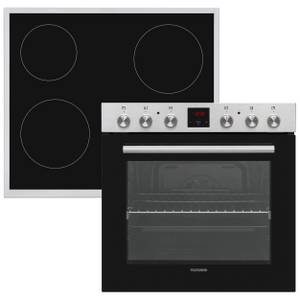 Telefunken Elektro-Herd-Set B-HS-75-C-I, Einbauherdset, Backofen mit Glaskeramik-Kochfeld, Teleskopauszug, 78 L 