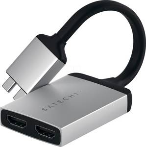 Satechi USB-C Dual HDMI Adapter Silber 