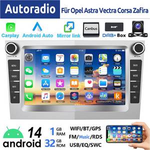 ESSGOO Android 14 Für Opel Corsa C D Astra G H Meriva Zafira A B Vectra Combo Autoradio (DAB+ (optional), FM, RDS, 4+64GB (optional), 7