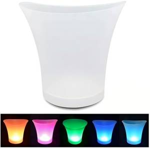 Smad Wein- und Sektkühler DIB-5ATYK-1, 5L LED glühende Eiskübel 7 Farbe ändern Wein Getränke Bar Party 