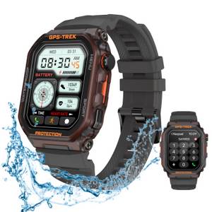 ibettertec Smartwatch, Fitness Tracker Uhr, Damen Herren Smartwatch (1.75 IPS Zoll) Fitness-Uhr mit integrierter GPS-Positionierungsfunktion und Telefonfunktion, für Android und iOS geeignet, 380 mAh große Akkukapazität, 100+ Sportmodi, IP68 Wasserdicht/H 